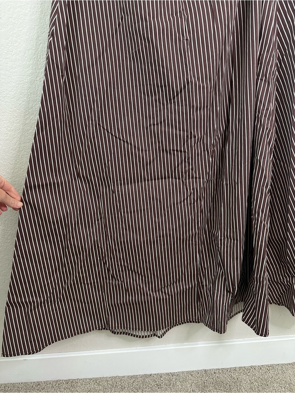 STAUD Phare Striped Cotton Maxi Dress Brown SZ US 2 - Picture 3 of 7